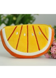 All Cartoon Fruits Coin Bag Clutch New 8cm Pineapple Orange Plush Coin Purse Purse Pouch; Baby Coin Bag Pouch Purse