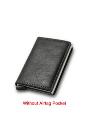 DIENQI Men's Carbon Fiber Card Holder, Branded, Charming Black, Leather Three Layers, Small for Money