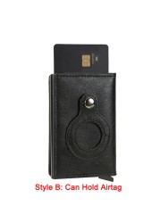 DIENQI Men's Carbon Fiber Card Holder, Branded, Charming Black, Leather Three Layers, Small for Money