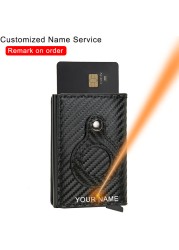 DIENQI Men's Carbon Fiber Card Holder, Branded, Charming Black, Leather Three Layers, Small for Money