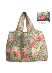 Reusable grocery bag shopping handbag animal flower beach cute gift bag vegetable fruit washable lightweight sturdy nylon hand