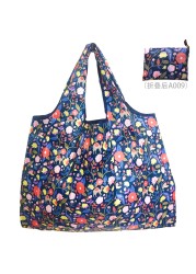 Reusable grocery bag shopping handbag animal flower beach cute gift bag vegetable fruit washable lightweight sturdy nylon hand