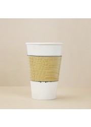 Customized real leather cup holder colorful insulated leather cup cup holder crocodile skin non-slip coffee cup holder