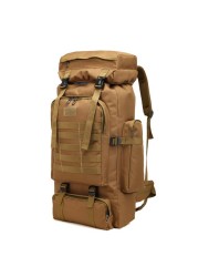 80L Outdoor Sports Tactical Backpack Large Capacity Oxford Fabric Waterproof Men Camping Hiking Hunting Bag Travel Bag