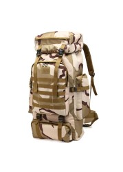 80L Outdoor Sports Tactical Backpack Large Capacity Oxford Fabric Waterproof Men Camping Hiking Hunting Bag Travel Bag