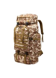 80L Outdoor Sports Tactical Backpack Large Capacity Oxford Fabric Waterproof Men Camping Hiking Hunting Bag Travel Bag