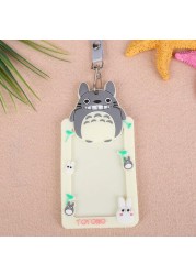 Cute Cartoon Bank Credit Card Holders Women Girl Silica Gel Neck Strap Wallet Card Bus ID ID Badge Lanyard