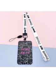 New cute cartoon student meal ID card holder campus card ID badge holder lanyard access control subway bus card protective cover