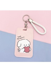 New cute cartoon student meal ID card holder campus card ID badge holder lanyard access control subway bus card protective cover