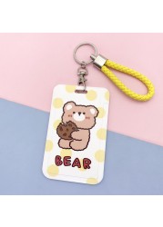 New cute cartoon student meal ID card holder campus card ID badge holder lanyard access control subway bus card protective cover