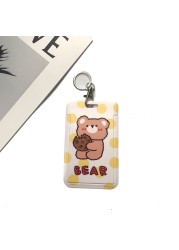 New cute cartoon student meal ID card holder campus card ID badge holder lanyard access control subway bus card protective cover