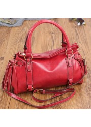 Vintage Shoulder Bag Women Retro Purses Crossbody Bowling Bag Luxury Soft Leather Elegant Leather Handbags And Purses 2021 New