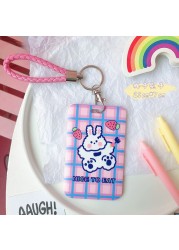 Cartoon Card Holder Campus Bus ID Card Buckle Anti-theft Portable Student Wallet Access Control Card Bag Protect Cover