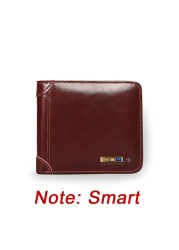 Anti-lost Bluetooth Tracker Wallet Leather Man Card Holder Free Engraving Men Gift for Father Christmas