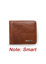 Anti-lost Bluetooth Tracker Wallet Leather Man Card Holder Free Engraving Men Gift for Father Christmas