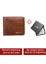 Anti-lost Bluetooth Tracker Wallet Leather Man Card Holder Free Engraving Men Gift for Father Christmas