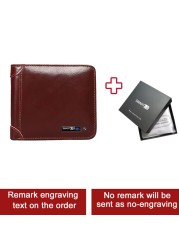 Anti-lost Bluetooth Tracker Wallet Leather Man Card Holder Free Engraving Men Gift for Father Christmas