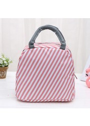 Functional Style Cooler Lunch Box Portable Insulated Canvas Lunch Handbag Thermal Food Picnic Lunch Bags For Women Kids