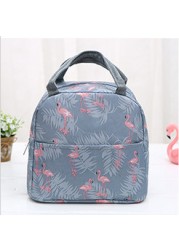 Functional Style Cooler Lunch Box Portable Insulated Canvas Lunch Handbag Thermal Food Picnic Lunch Bags For Women Kids