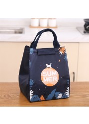 Functional Style Cooler Lunch Box Portable Insulated Canvas Lunch Handbag Thermal Food Picnic Lunch Bags For Women Kids