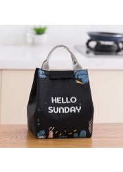 Functional Style Cooler Lunch Box Portable Insulated Canvas Lunch Handbag Thermal Food Picnic Lunch Bags For Women Kids