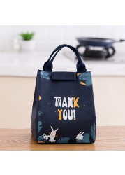 Functional Style Cooler Lunch Box Portable Insulated Canvas Lunch Handbag Thermal Food Picnic Lunch Bags For Women Kids