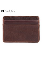 GENODERN Women and Man Genuine Leather Card Case Cowhide Slim Card Wallet Small Thin Card Package