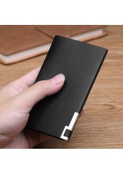 Men Wallet Fashion 100% Real Leather Card Holder Metal Wallet Credit Card Case PL185142