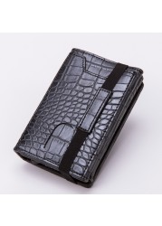 Cizicooco New Carbon Fiber Men Credit Card Holder Blocking Rfid Wallet Unisex Leather Security Information Aluminum Alloy Wallet Frame