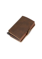 DIENQI Thin Luxury Leather Wallet Security Men Women Card Holder Wallet Ridge Wallets Small Purse Red Magic Wallet 2021 Walet