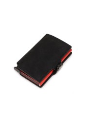 DIENQI Thin Luxury Leather Wallet Security Men Women Card Holder Wallet Ridge Wallets Small Purse Red Magic Wallet 2021 Walet