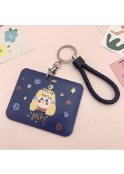 New Women Card Holder Lanyard ID Badge Card Holders Girls Cute Bear Bank Certificate Photocard Name Card Cover Female