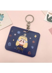 New Women Card Holder Lanyard ID Badge Card Holders Girls Cute Bear Bank Certificate Photocard Name Card Cover Female