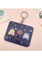 New Women Card Holder Lanyard ID Badge Card Holders Girls Cute Bear Bank Certificate Photocard Name Card Cover Female