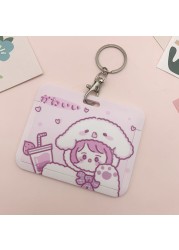 New Women Card Holder Lanyard ID Badge Card Holders Girls Cute Bear Bank Certificate Photocard Name Card Cover Female