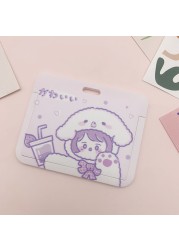 New Women Card Holder Lanyard ID Badge Card Holders Girls Cute Bear Bank Certificate Photocard Name Card Cover Female