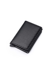 Carbon Fiber Anti RFID Bank Card Holder Men Women Business Credit Card Holder Card Holder Wallet Leather Case Bag Popwallet Logo Dropshipping