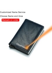 Carbon Fiber Anti RFID Bank Card Holder Men Women Business Credit Card Holder Card Holder Wallet Leather Case Bag Popwallet Logo Dropshipping