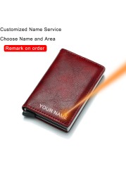 Carbon Fiber Anti RFID Bank Card Holder Men Women Business Credit Card Holder Card Holder Wallet Leather Case Bag Popwallet Logo Dropshipping