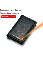 Carbon Fiber Anti RFID Bank Card Holder Men Women Business Credit Card Holder Card Holder Wallet Leather Case Bag Popwallet Logo Dropshipping