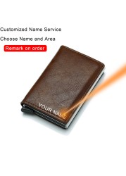 Carbon Fiber Anti RFID Bank Card Holder Men Women Business Credit Card Holder Card Holder Wallet Leather Case Bag Popwallet Logo Dropshipping