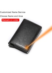 Carbon Fiber Anti RFID Bank Card Holder Men Women Business Credit Card Holder Card Holder Wallet Leather Case Bag Popwallet Logo Dropshipping