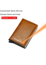 Carbon Fiber Anti RFID Bank Card Holder Men Women Business Credit Card Holder Card Holder Wallet Leather Case Bag Popwallet Logo Dropshipping