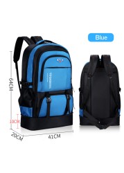 Men's outdoor backpack 65L high capacity climbing travel bag school bag sports camping hiking package for male female women