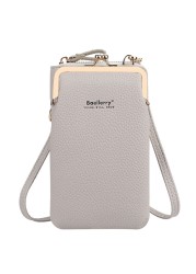 Designer Women Shoulder Bag Leather Wallet Women Wallet Double Zippers Female Clutch Wallet Crossbody Bag For Lady Bolsa Feminina