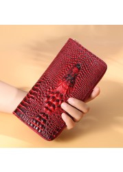 New women wallet crocodile pattern long wallet phone bag portfel damski lady clutch bag purse card holder carteira feminina