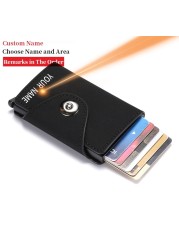 Personalized RFID Wallet for Men and Women Name Aluminum Metal Wallet Business Card Holder