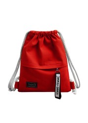 Canvas Drawstring Backpack School Gym Canvas Drawstring Bag Canvas Storage Pack Backpack Pouch for School Pack for Teen