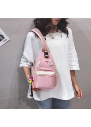 نساء INS موضة حقيبة كتف حقيبة ساعي مراهق مدرسة Crossbody حقائب قماش قماش حقيبة صدر للرجال للإناث الرياضة السفر حزمة