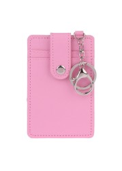 Women Mini Card Holder Portable ID Card Holder Card Cover Desk Work Keychain Keychain Tool